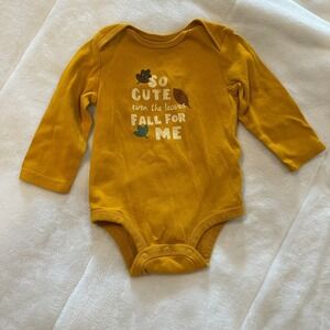 Carter's 12m "So Cute Even The Leaves Fall For Me" Long Sleeve Bodysuit Baby
